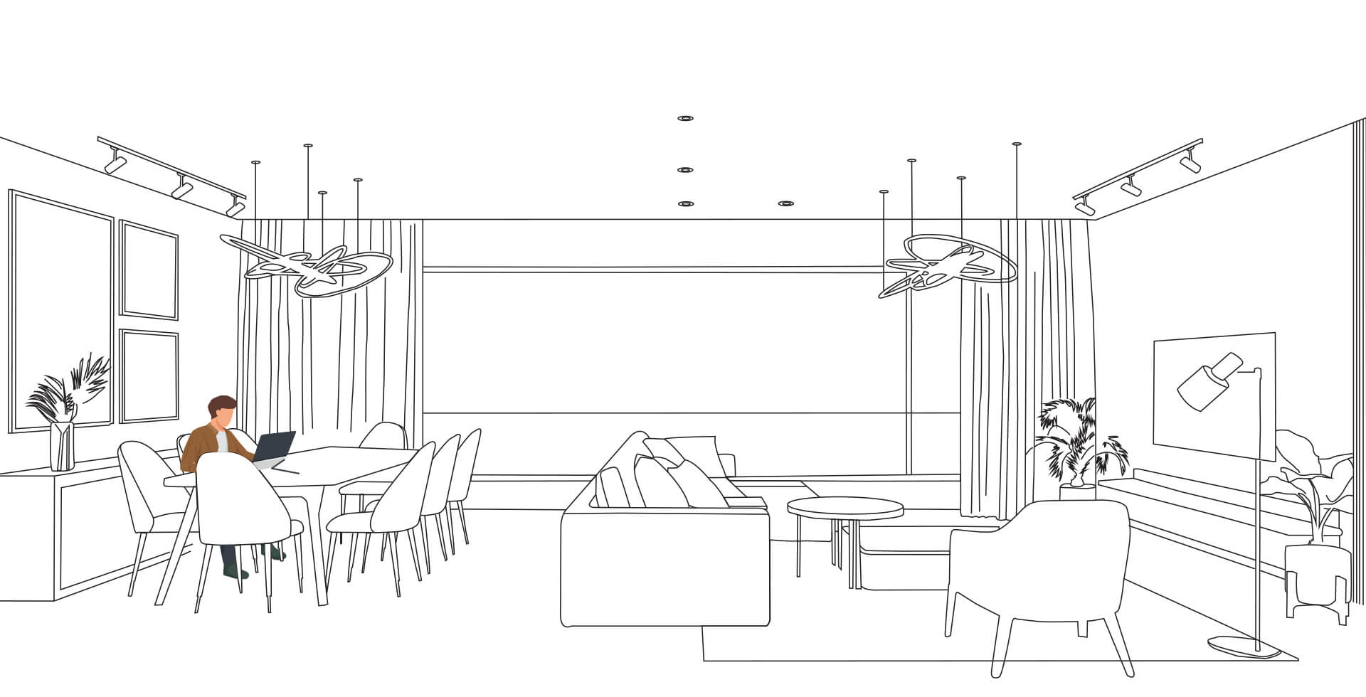Dining Area Sketch Image